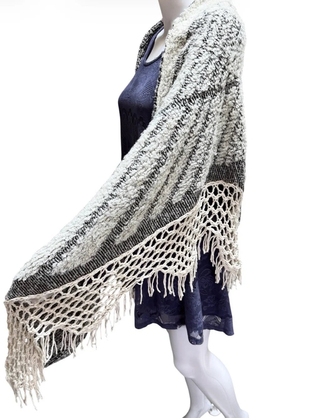Anthropologie Angel Of The North Fringed Wrap Shawl Poncho